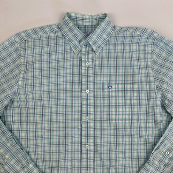 Southern Tide Multicolor Plaid Button Up Shirt Long Sleeve Cotton Sz M Stretch - Picture 2 of 16